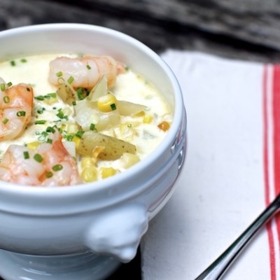 Smoked Corn & Shrimp Chowder smoked corn chowder 1