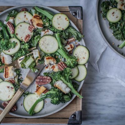 Marinated Zucchini Salad with Grilled Halloumi. Courgette Salad (4 of 5)