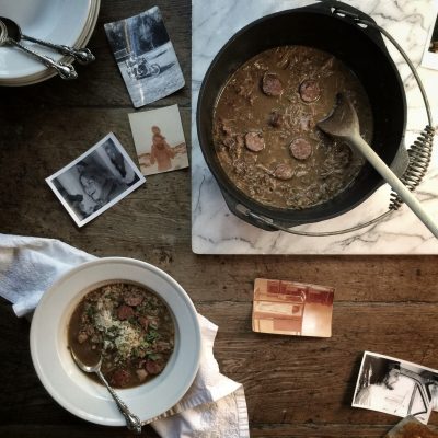 Chicken & Sausage Gumbo. Chicken & Sausage Gumbo Jessica Bride for Belleannee.com