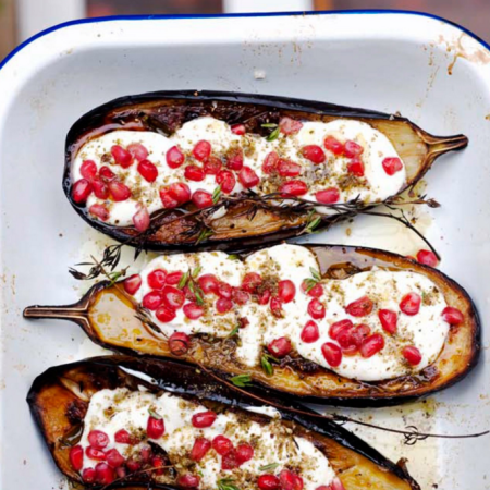 Aubergine with buttermilk yoghurt sauce from Ottolenghi - photo courtesy of Ottolenghi